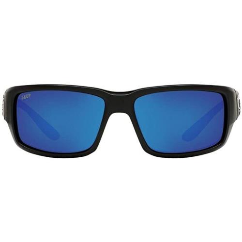 Costa Del Mar Mens Fantail 580P Polarized Rectangular Sunglasses Black/blue 59mm
