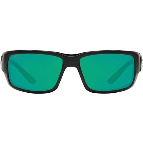 Costa Del Mar Mens Fantail 580P Polarized Rectangular Sunglasses Black/grn 59mm