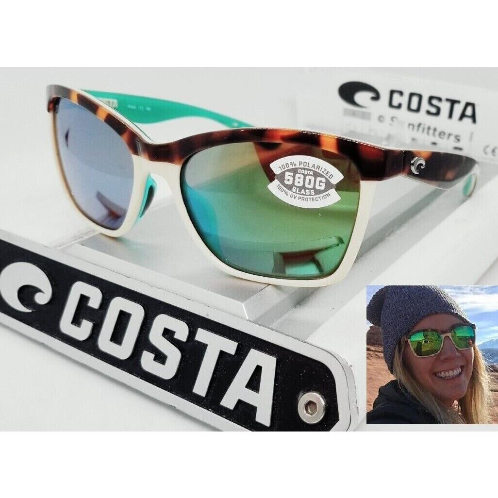 Costa Del Mar Retro Tortoise/green Mirror Anaa Polarized 580G Sunglasses