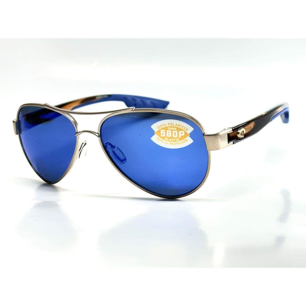 Costa Del Mar Loreto Sunglasses Golden Pearl Frame Blue 580P Plastic Lens - Frame: Golden Pearl, Lens: Blue Mirror