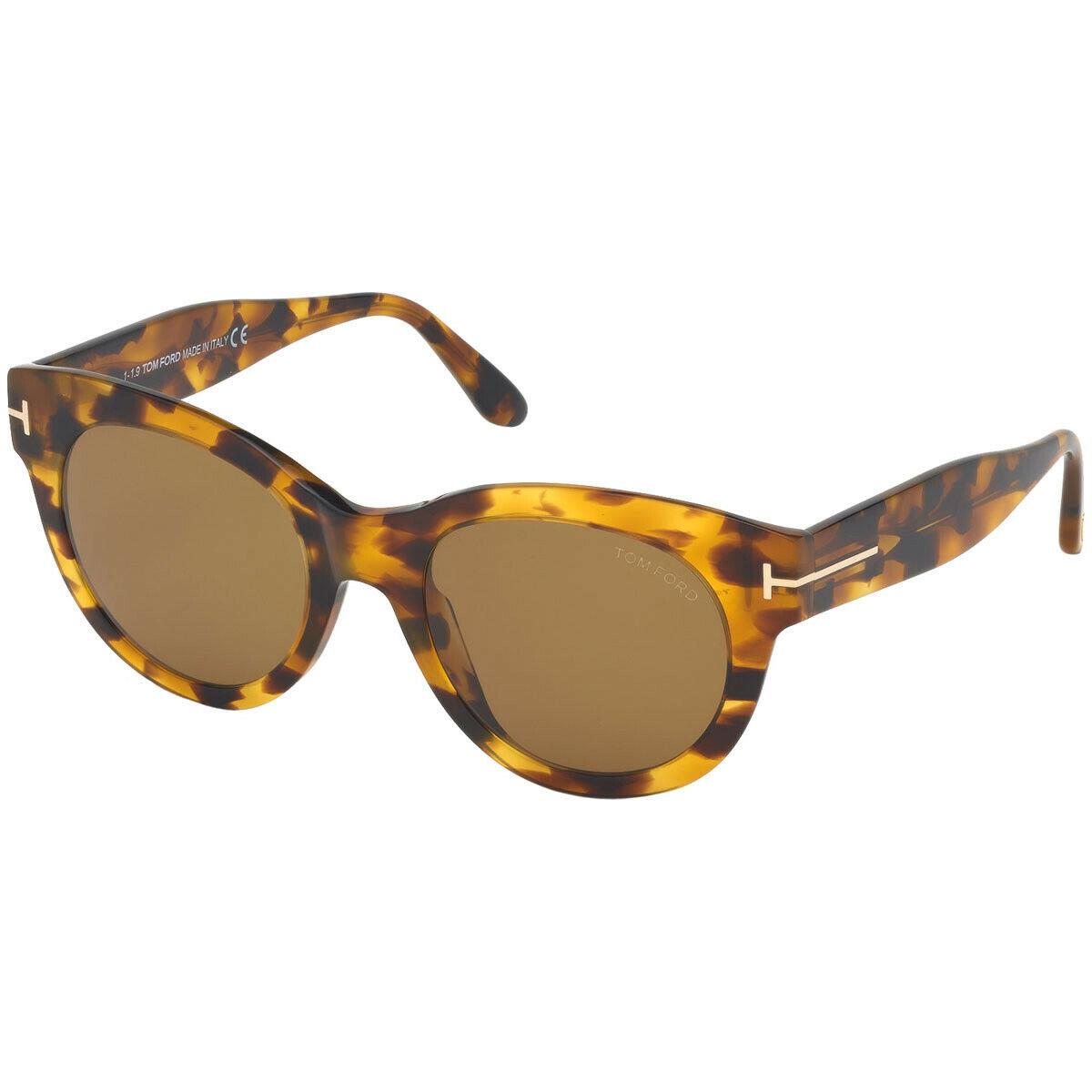 Tom Ford Lou TF741 56E Tortoise Women`s Cat Eye Sunglasses Made IN Italy