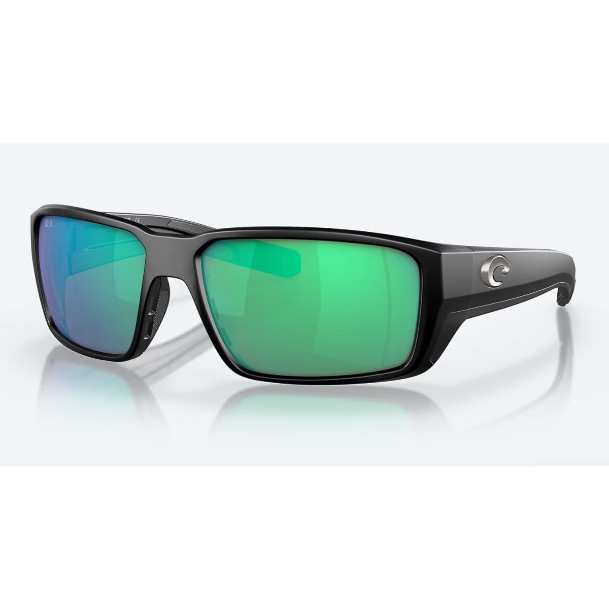 Costa Del Mar Fantail Pro Matte Black / Green Mirror Polarized Glass 580G - Frame: Black, Lens: Green