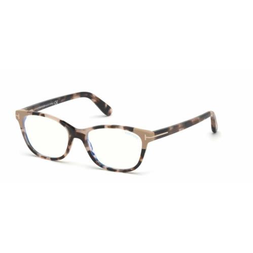 Tom Ford FT 5638-B 055 Pink Havana/blue Block Women`s Eyeglasses