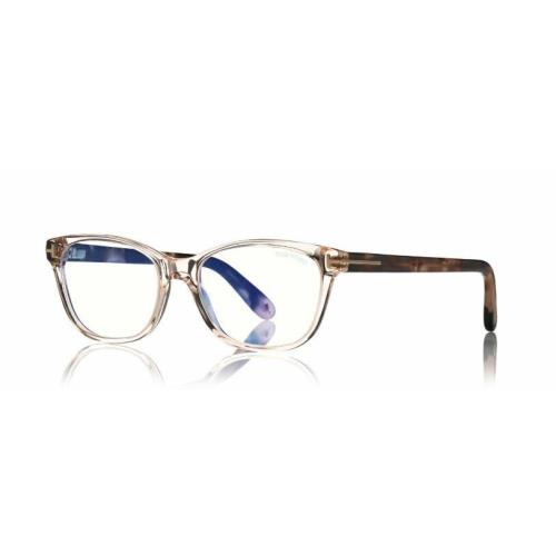 Tom Ford FT 5638-B 072 Transp Pink Havana/blue Block Eyeglasses