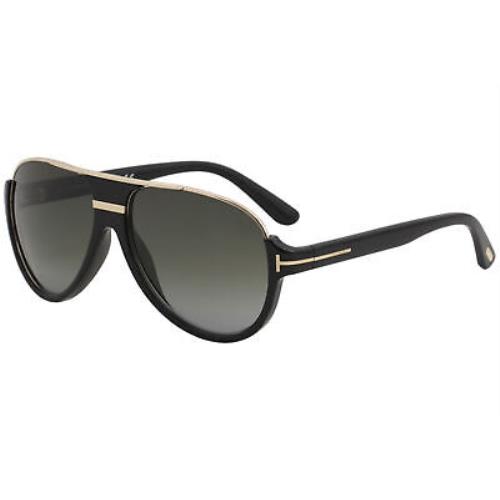 Tom Ford Dimitry Men`s TF334 TF/334 01P Shiny Black Pilot Sunglasses 59mm