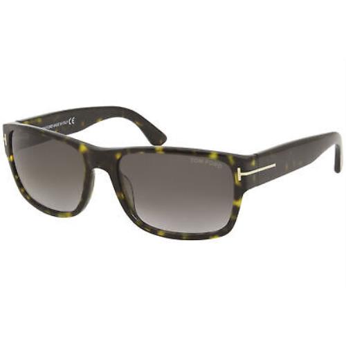 Tom Ford Men`s Mason TF445 TF/445 52B Shiny Dark Havana Pilot Sunglasses 58mm