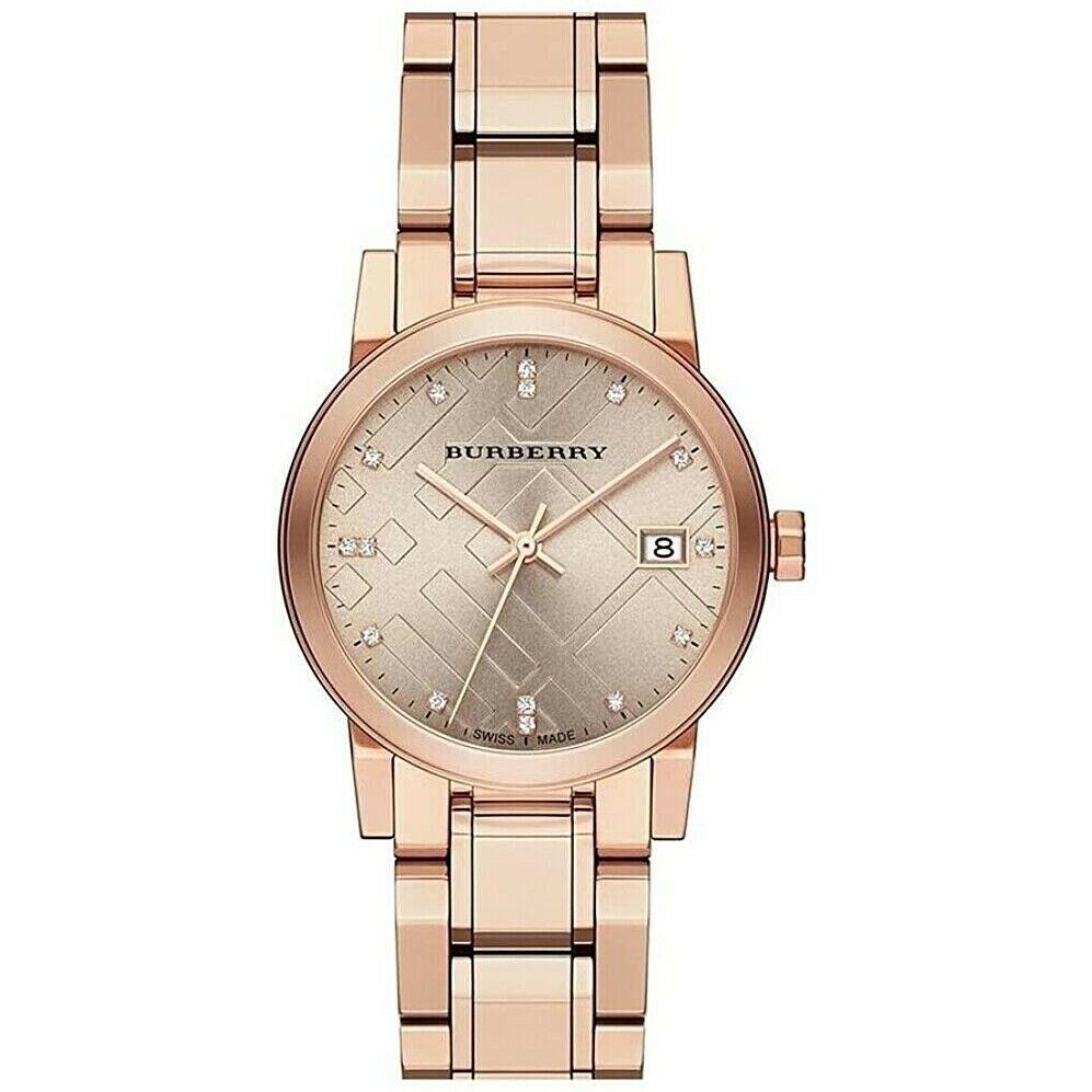 Burberry The City BU9126 Rose Tone Stainless Steel Women`s Watch - Dial: , Band: Rose gold tone, Bezel: