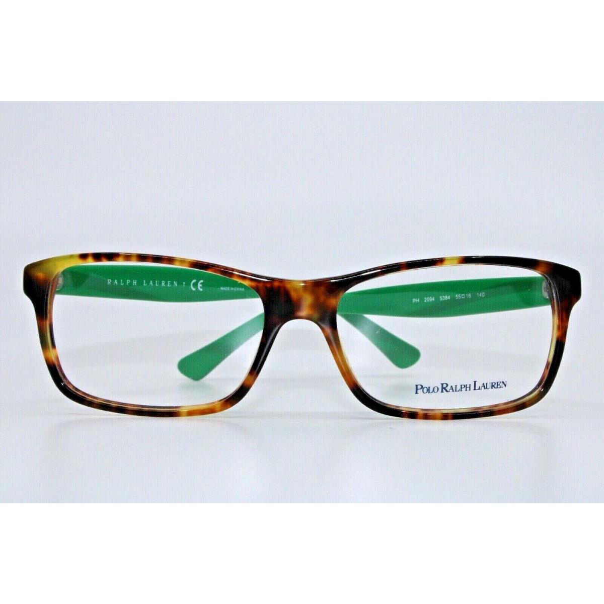 Polo Ralph Lauren PH2094 5384 Light Toroise W/green Eyeglasses 55