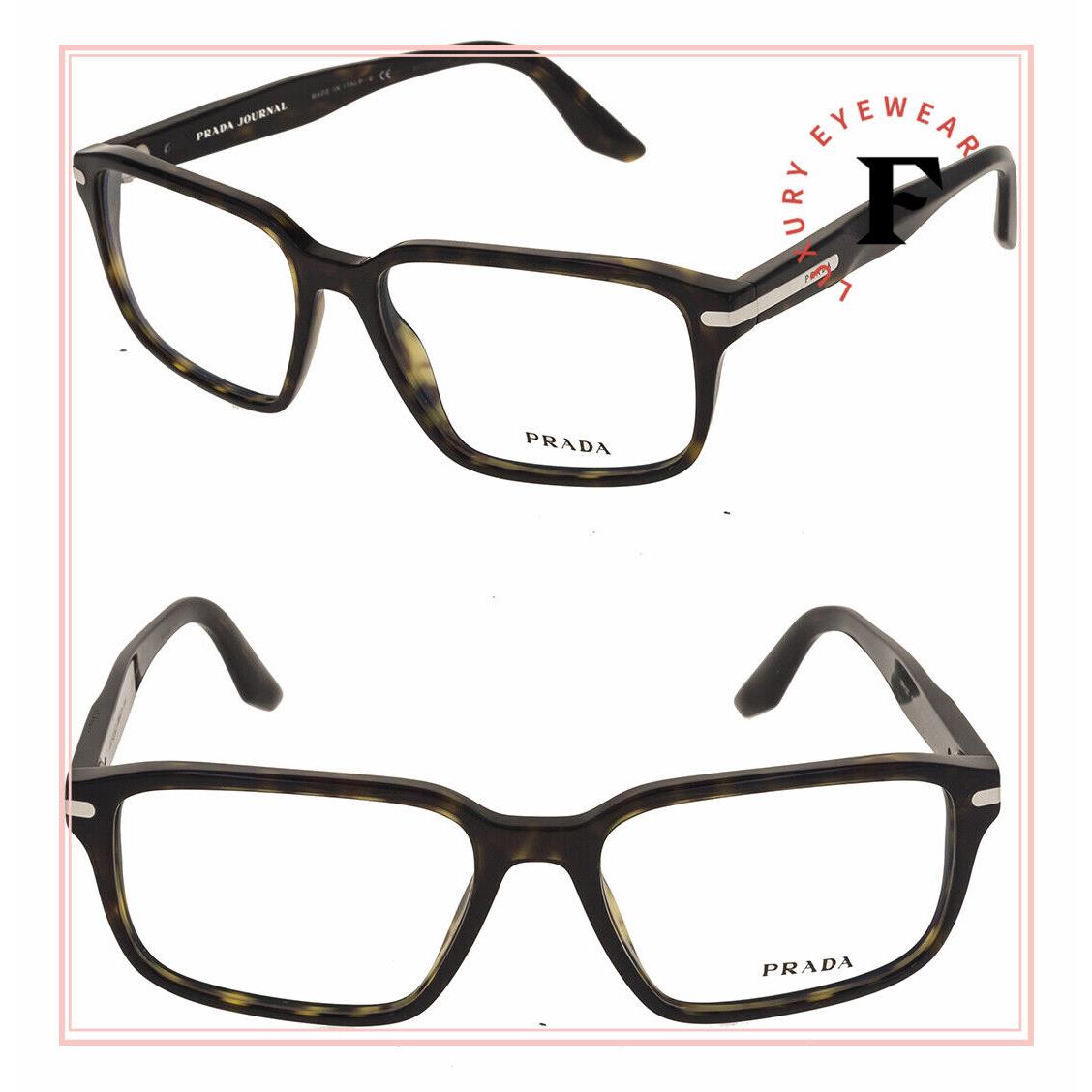 Prada Journal Plaque PR09TV Havana Eyeglasses Optical Frame 55 mm 09T