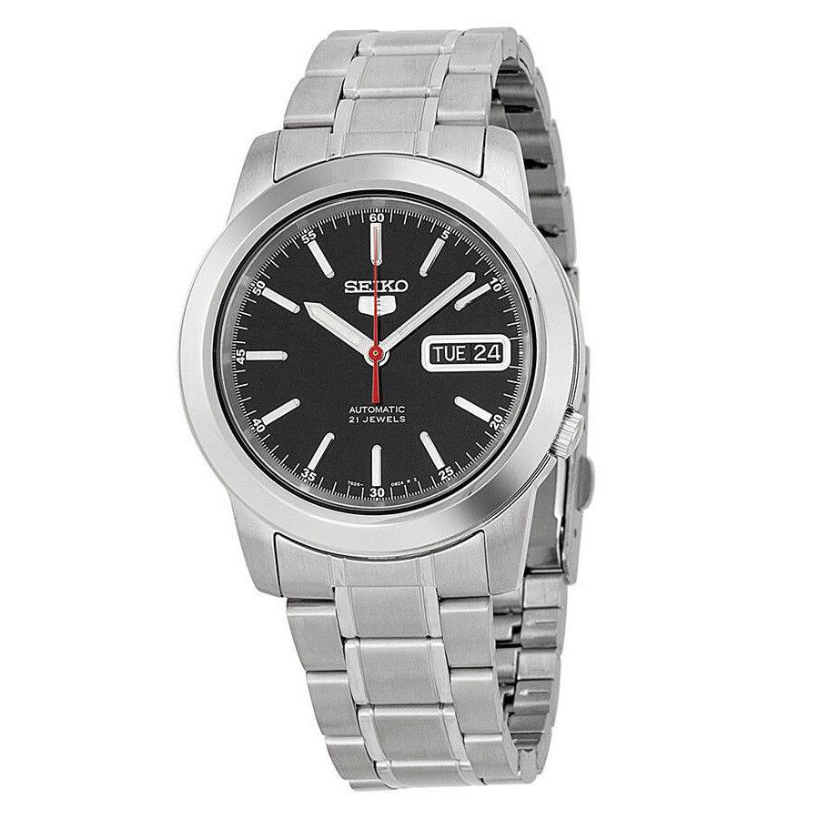Seiko 5 SNKE53 Men`s Stainless Steel Black Dial Day Date Automatic Watch