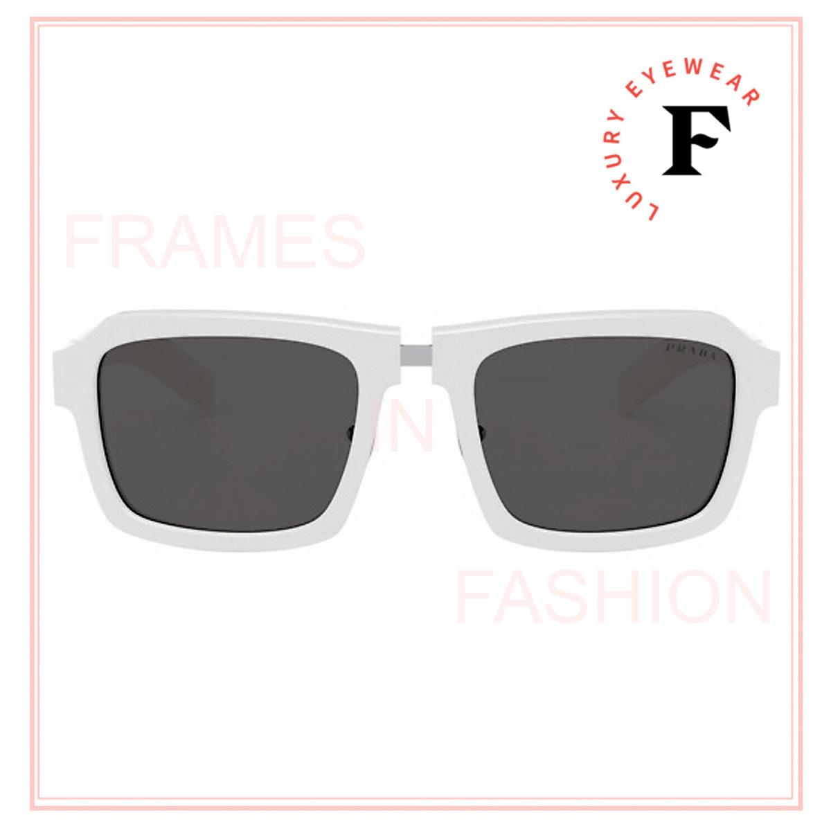 Prada Duple Rectangular PR09XS White Rubber Metal Fashion Sunglasses 09X  Unisex - Prada sunglasses - 8056597056063 | Fash Brands