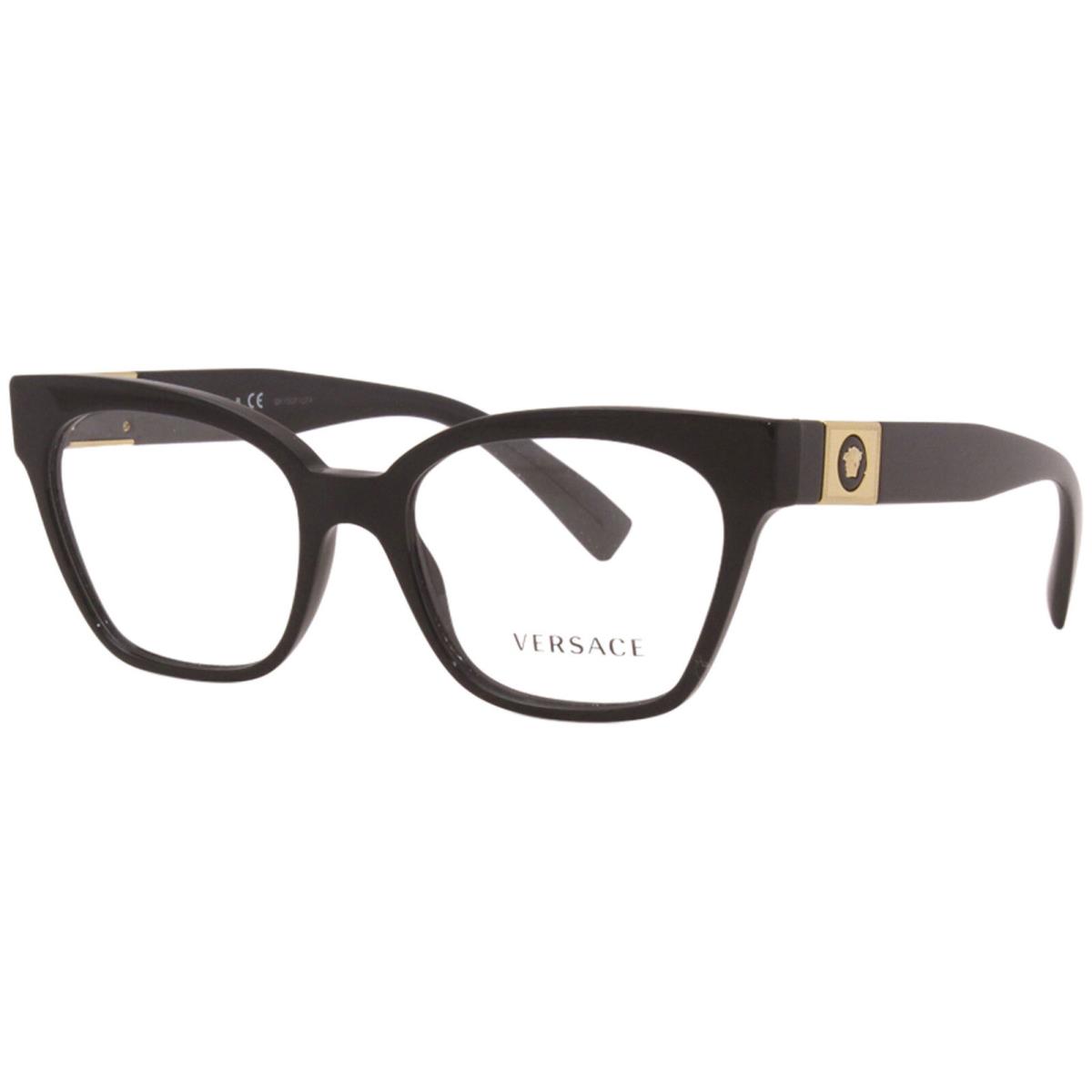 Versace 3294 GB1 Eyeglasses Women`s Black/gold Full Rim Optical Frame 53mm