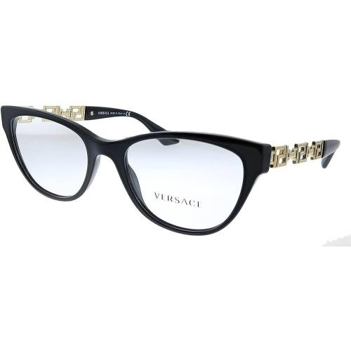 Versace VE 3292 GB1 52mm Black Plastic Round Eyeglasses