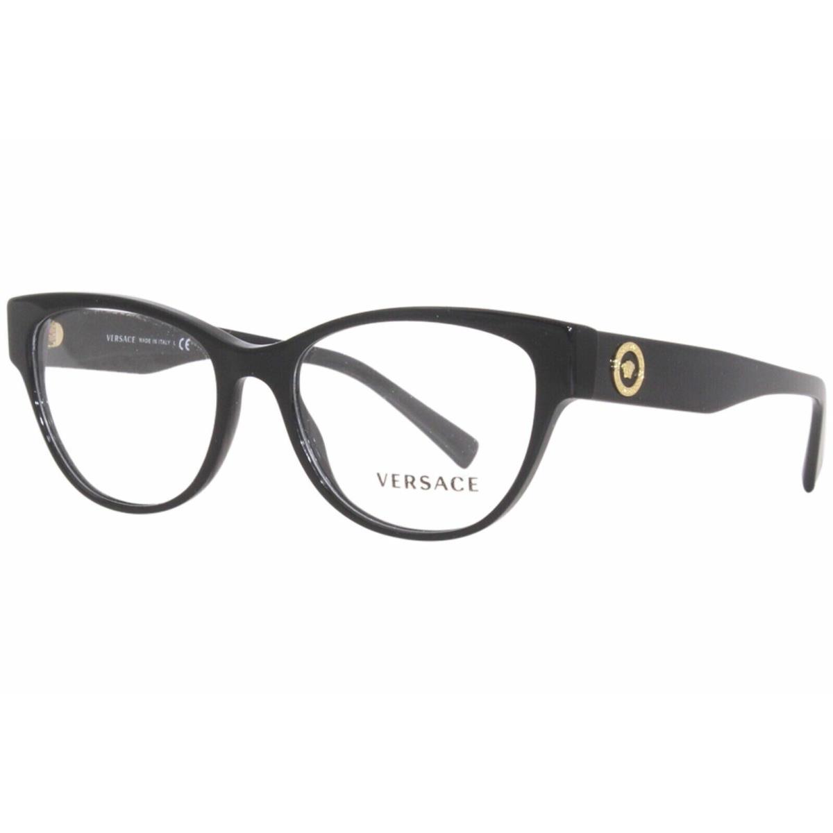 Versace VE 3287 GB1 Eyeglasses Optical Black Cat Eye 53mm