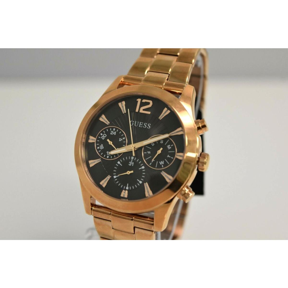 Guess Women`s Rose Gold IP Black Dial U1295L4 Watch