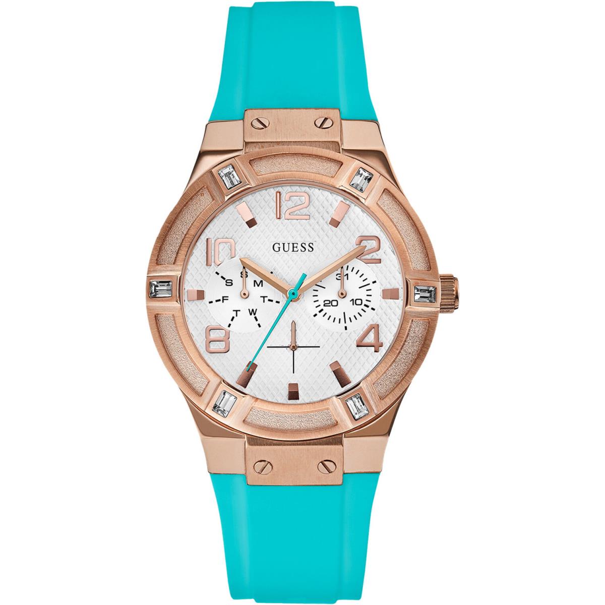 Guess W0564L3 Ladies Jet Setter Multi-function Silicone Stap Tag and Guess Box