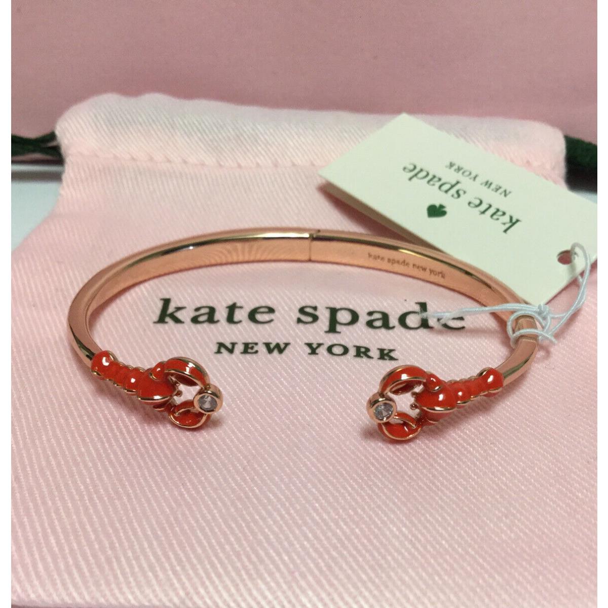 Kate Spade New York Lobster Love Rose Gold Tone Cuff Bracelet New