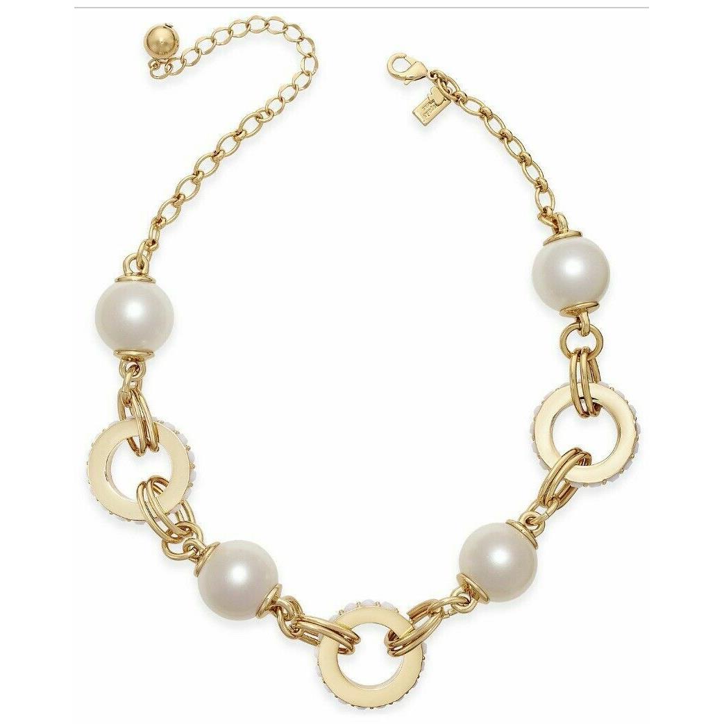 Kate Spade Faux Pearl Gold Tone Pearl Link Collar
