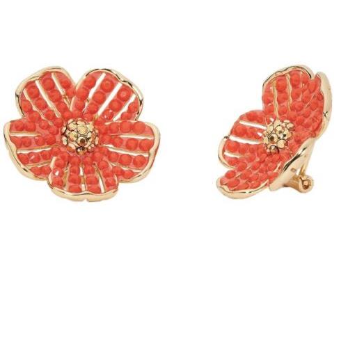 Kate Spade Flower Stud Earrings Glistening Coral Petals JK1