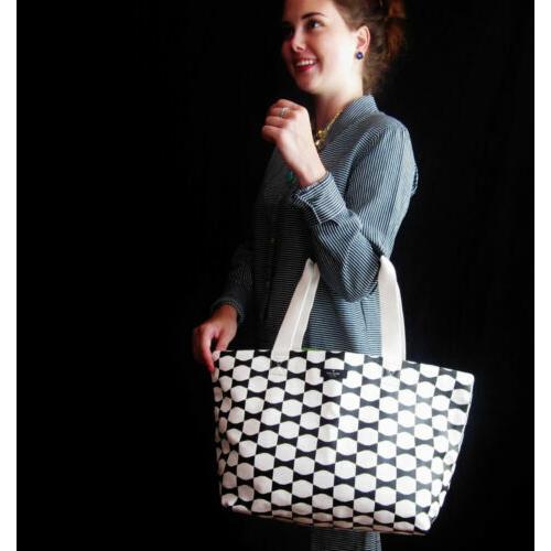 Kate Spade Black White Bow Tie Cotton Canvas Tote Bag B2212 - Kate Spade bag  - 716453785479 | Fash Brands