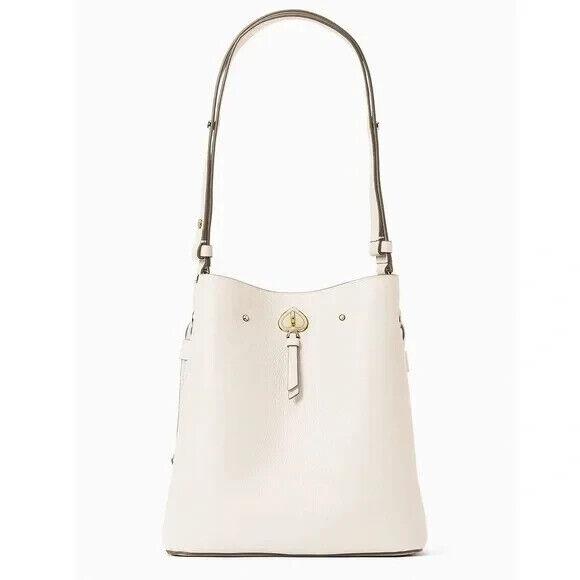 Kate Spade Marti Women`s Large Bucket Shoulder Bag - Parchment - Pebbled Leather