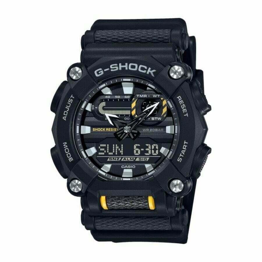 Casio Men`s G-shock Analog-digital Resin Black/yellow Watch GA900-1A