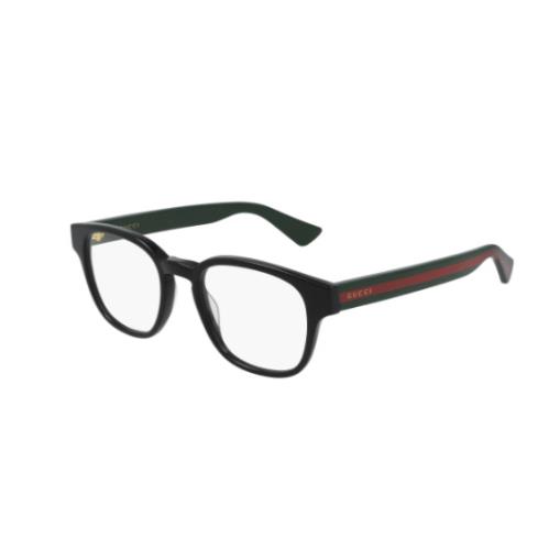 Gucci GG0927O 001 Black/green Red Soft Square Men`s Eyeglasses