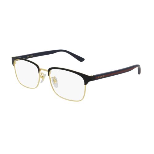 Gucci GG 0934OA 002 Black Gold/blue Square Men`s Eyeglasses