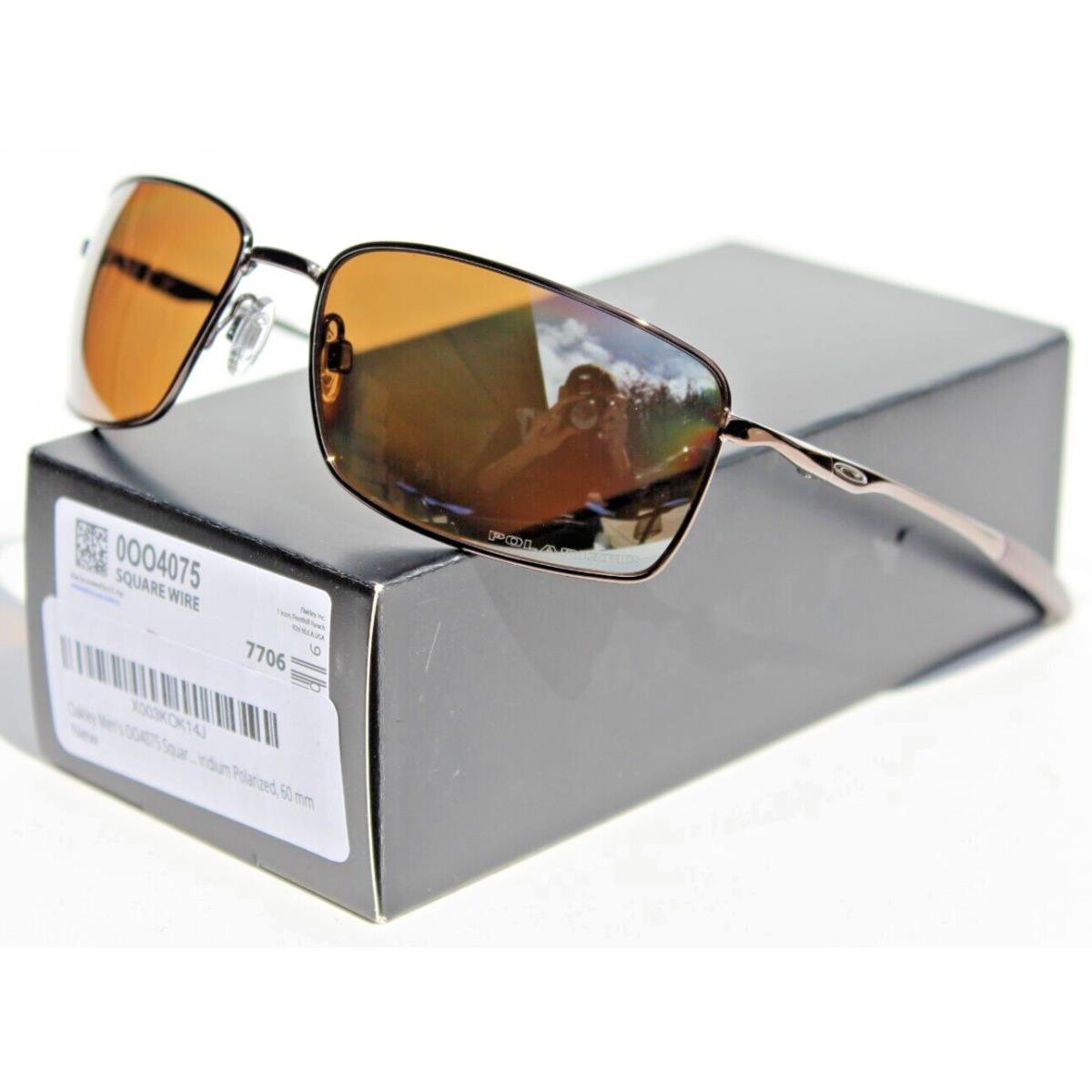 Oakley Square Wire Polarized Sunglasses Gunmetal/tungsten Iridium OO4075-06 - Frame: Gunmetal, Lens: Brown