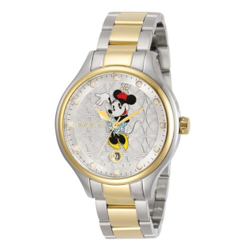 Invicta Disney Women`s 38mm Minnie Mouse Dial Limited Edition Watch 30687 - Multicolor Dial, Gold Band, Gold Bezel