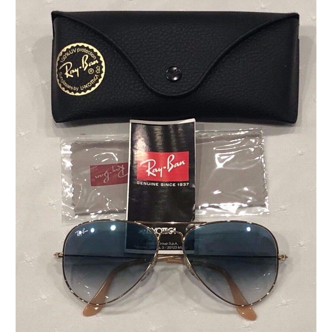 Ray-ban Sunglasse RB3025 Aviator Gradient Gold/blue 58/14/140