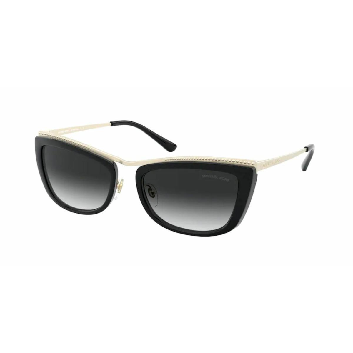 Michael Kors MK1064 10148G Light Gold Black Rectangle Women`s 56 mm Sunglasses