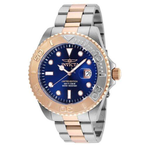Invicta 24626 Men`s Pro Diver Blue Dial Two Tone Steel Bracelet Dive Watch