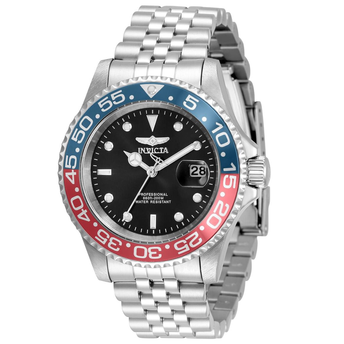 Invicta Pro Diver Men`s 40mm Pepsi Bezel 200M Stainless Quartz Watch 34102