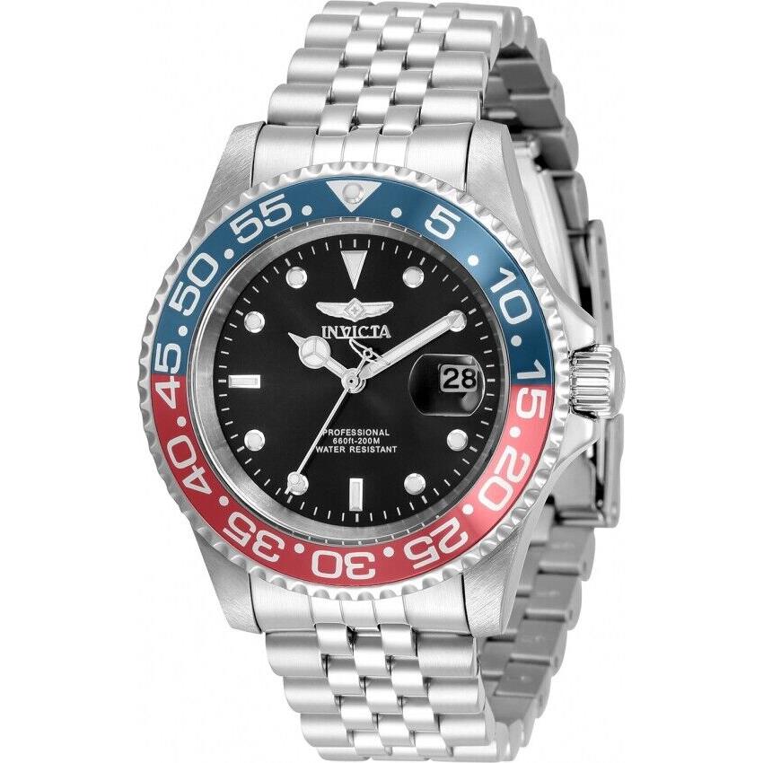 Invicta Pro Diver Quartz Black Dial Pepsi Bezel Men`s Watch 34102