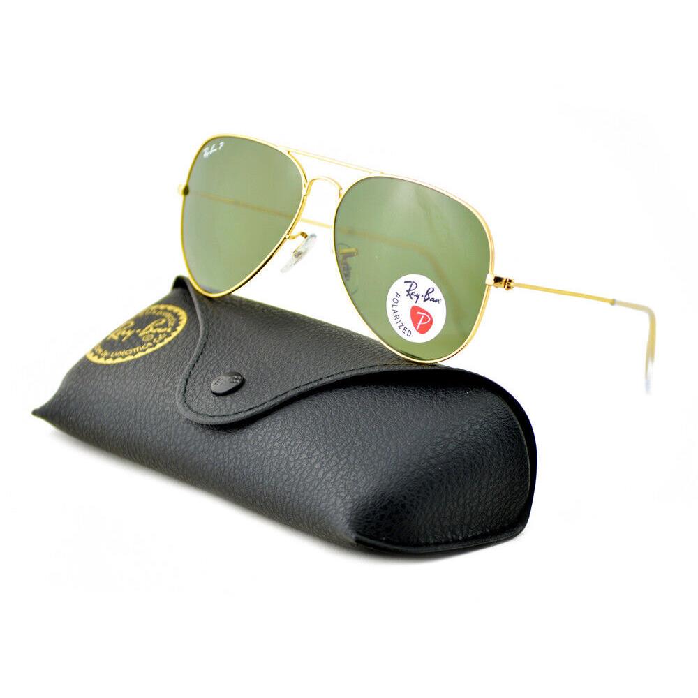 Ray-ban Sunglasses RB3025 Aviator Classic Gold Frame Polarized Green Lens 58mm