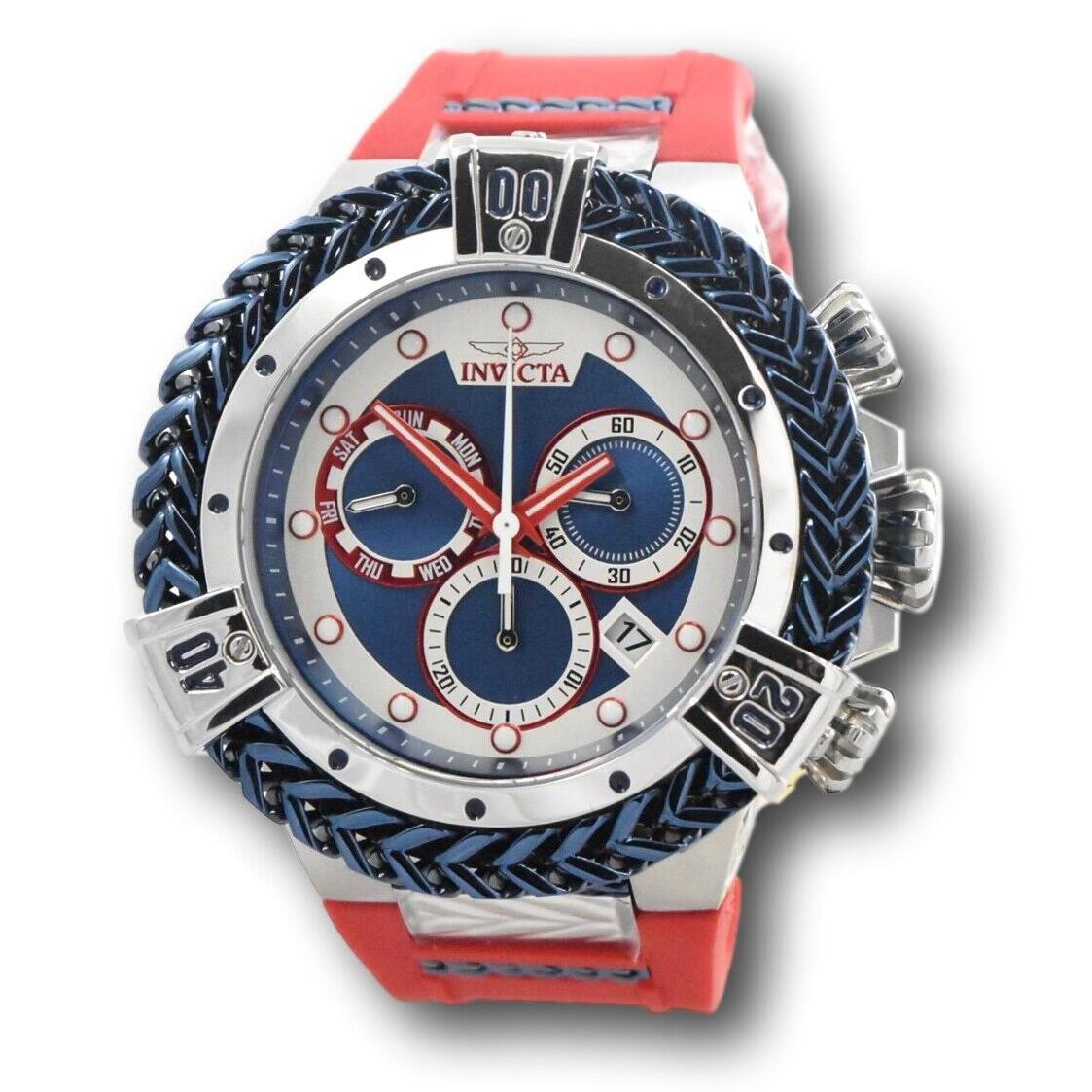 Invicta Reserve Hercules Men`s 53mm Blue Red Swiss Chronograph Watch 35585