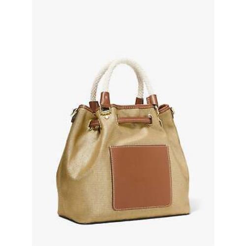 blakely large metallic canvas bucket bag