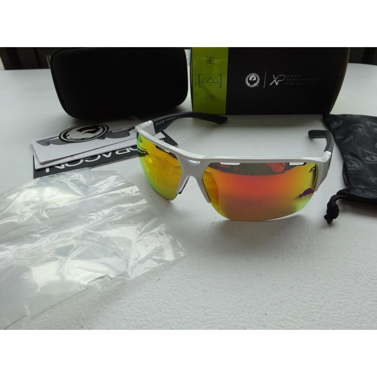 Dragon Endurox White Black Red Ion + Clear Lenses Mountain Trail Sunglasses