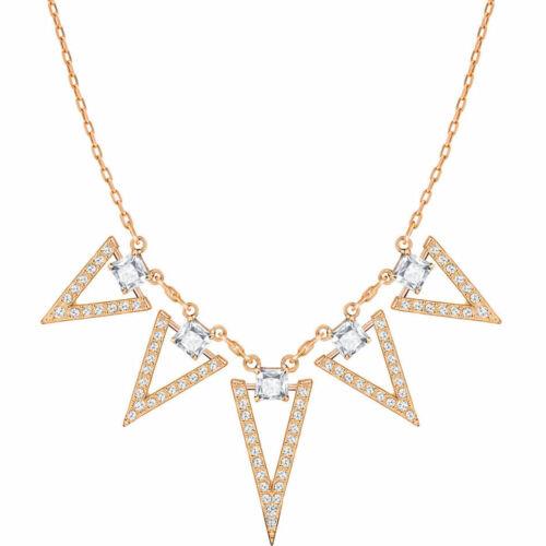 Swarovski Women`s Necklace Funk Clear Pave Chevrons Rose Gold Plated 5385656