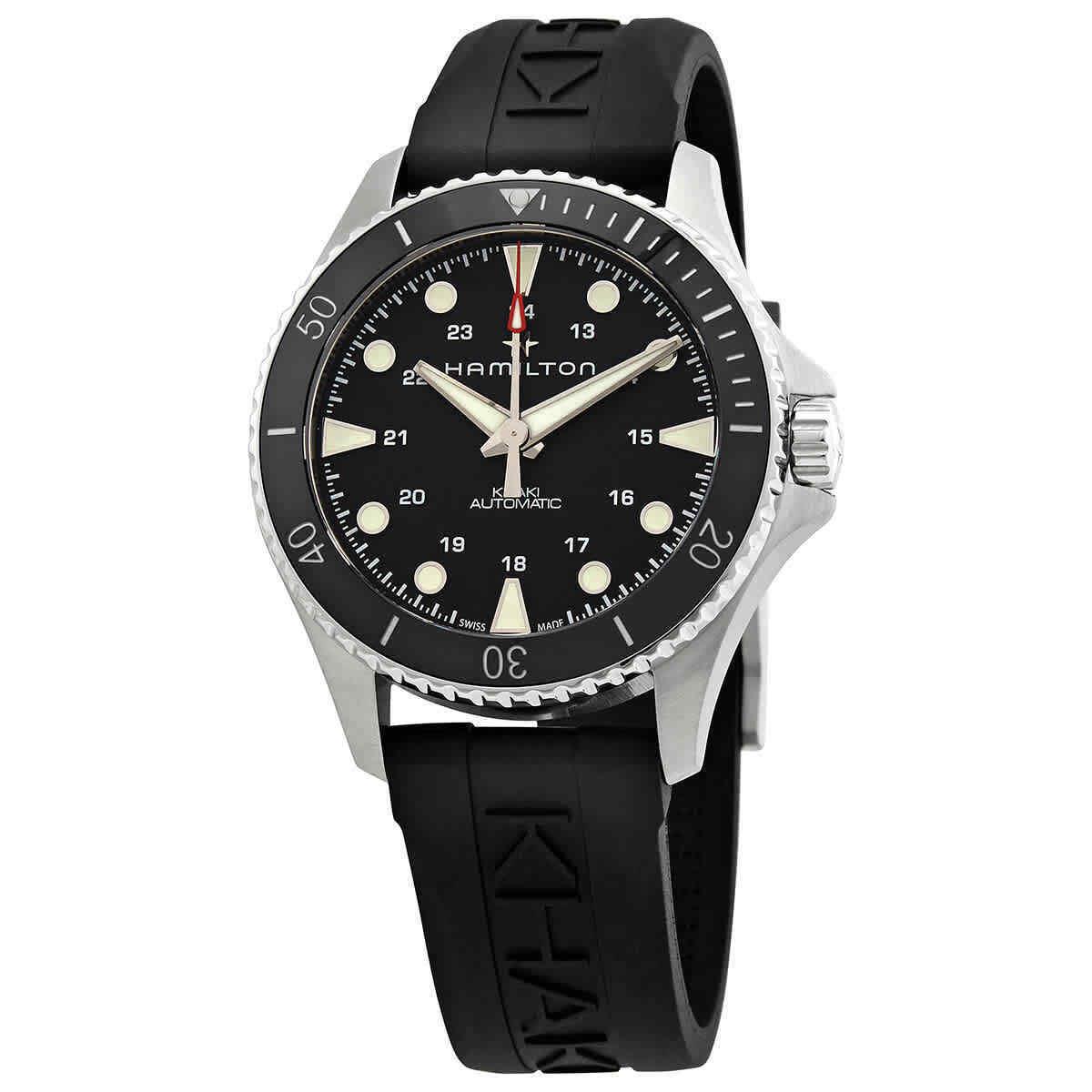 Hamilton Scuba Automatic Black Dial Men`s Watch H82515330 - Dial: Black, Band: Black, Bezel: Black