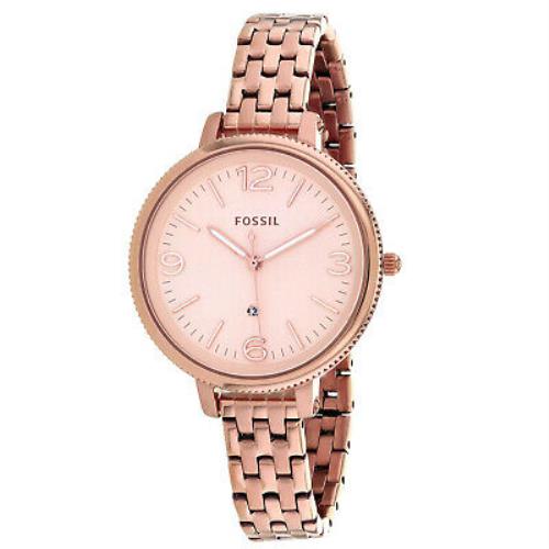 Fossil Women`s Monroe Rose Gold Dial Watch - ES4946