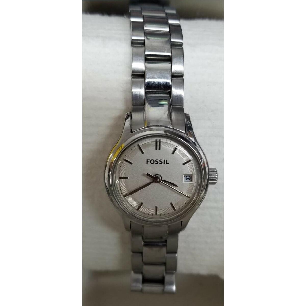 Fossil Archival ES3165 White Dial Mini Three Hand Stainless Steel Watch