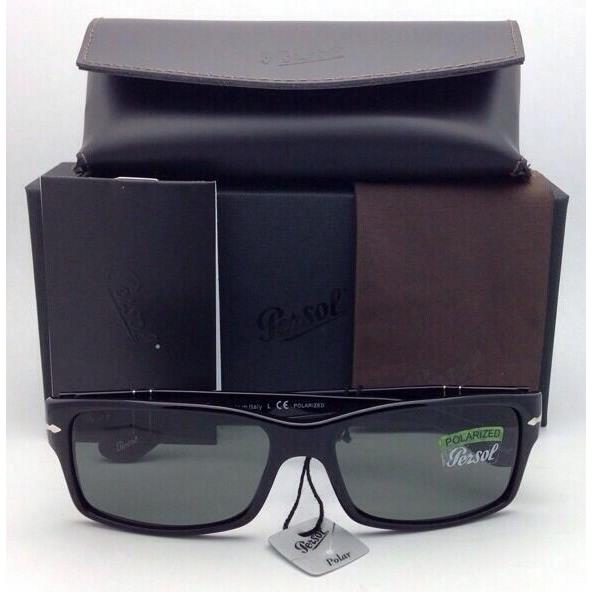 Polarized Persol Sunglasses 2803-S 95/58 58-16 Black Frame Grey-green Glass Lens