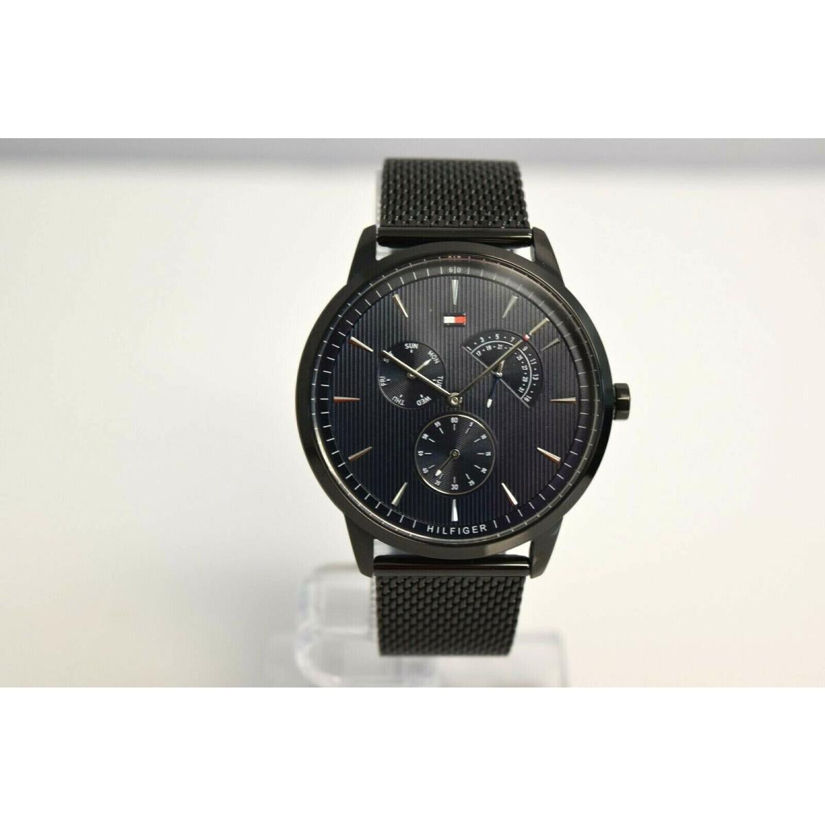 Tommy Hilfiger Black Mesh Stainless Steel Blue Dial 1710392 Watch