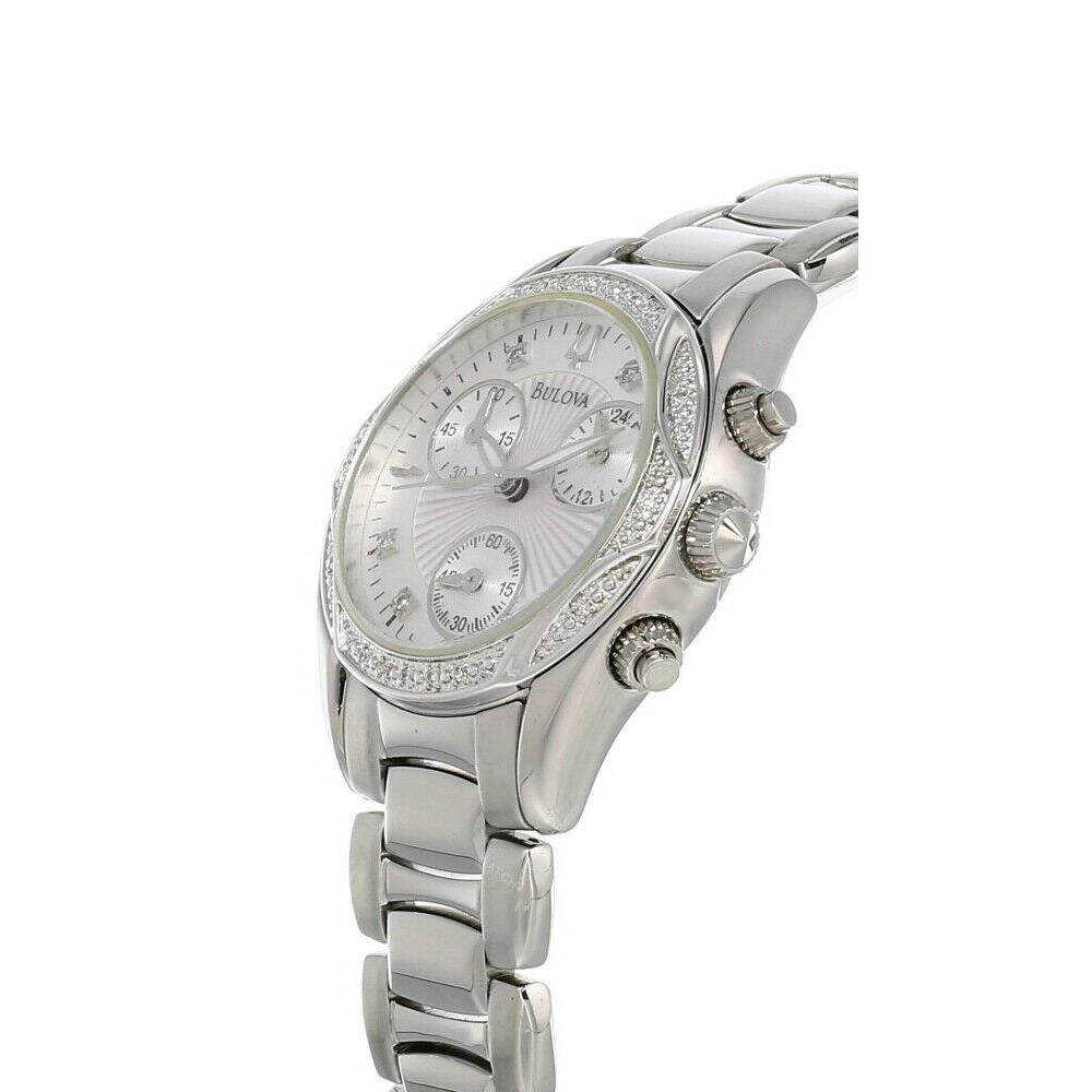 Bulova Chrono 32MM Silver Dial SS Women`s Watch 96R134