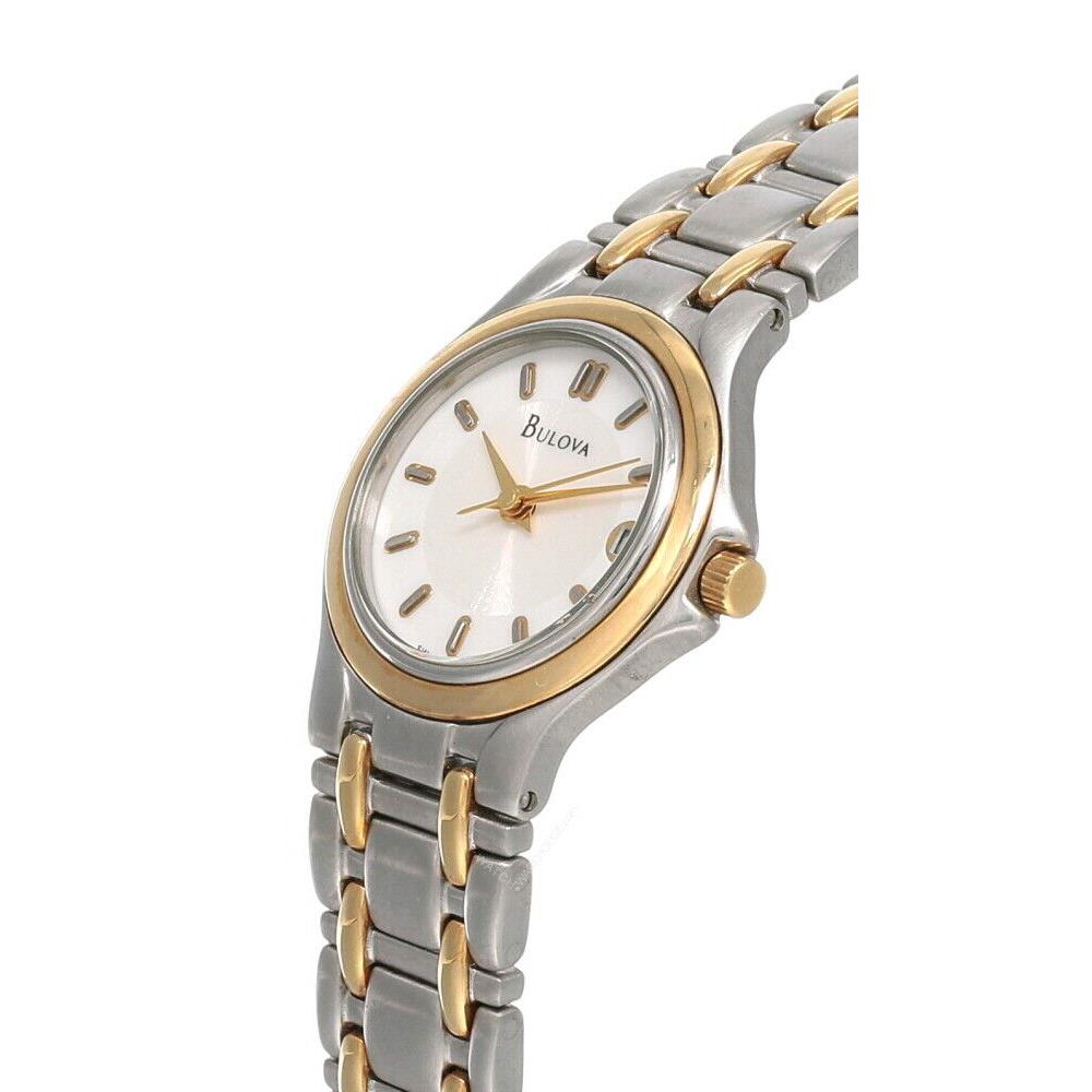 Bulova White Dial 2-Tone SS Women`s Watch 95G06