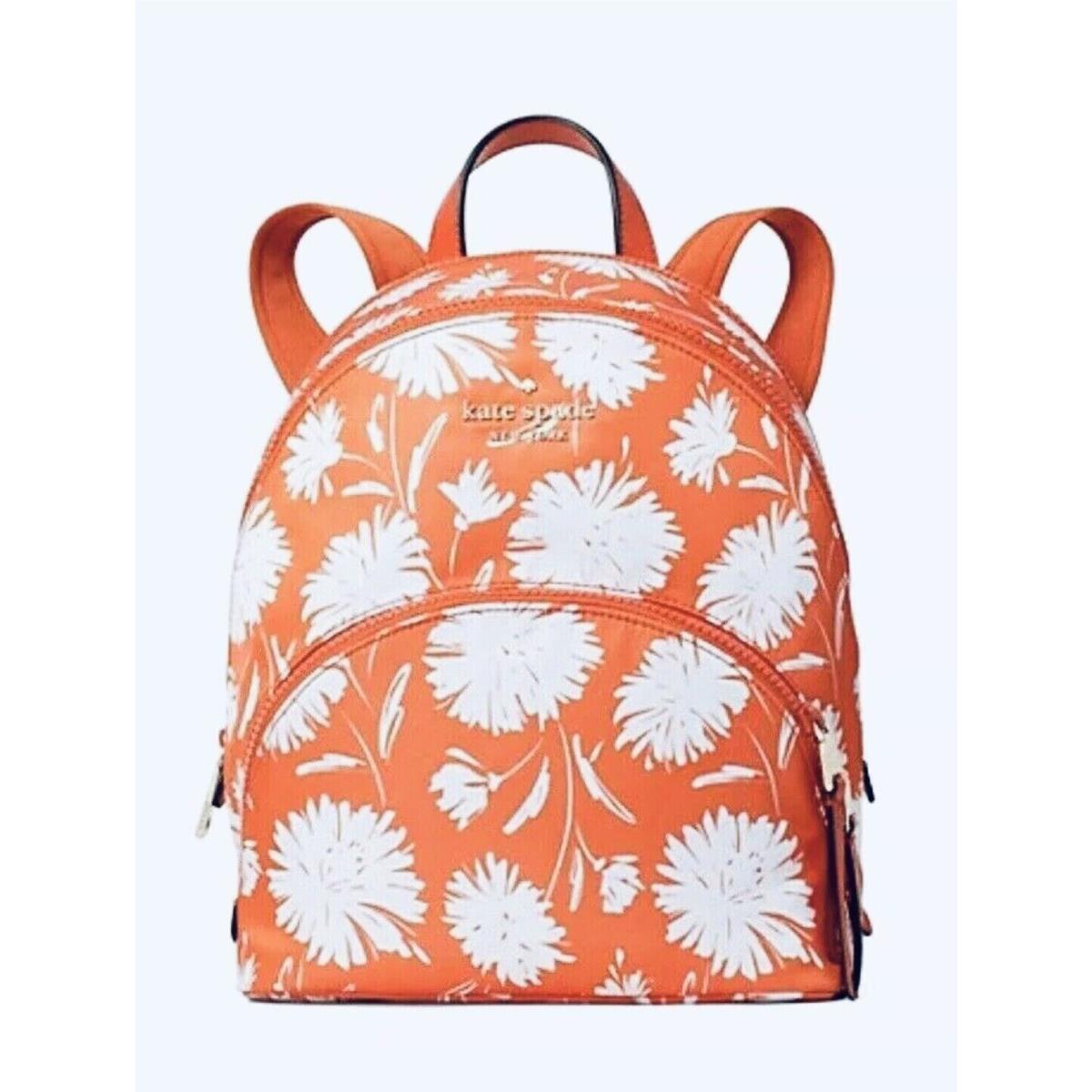 Kate Spade Backpack Karissa Nylon Medium Orange Floral WKR00450 Retail