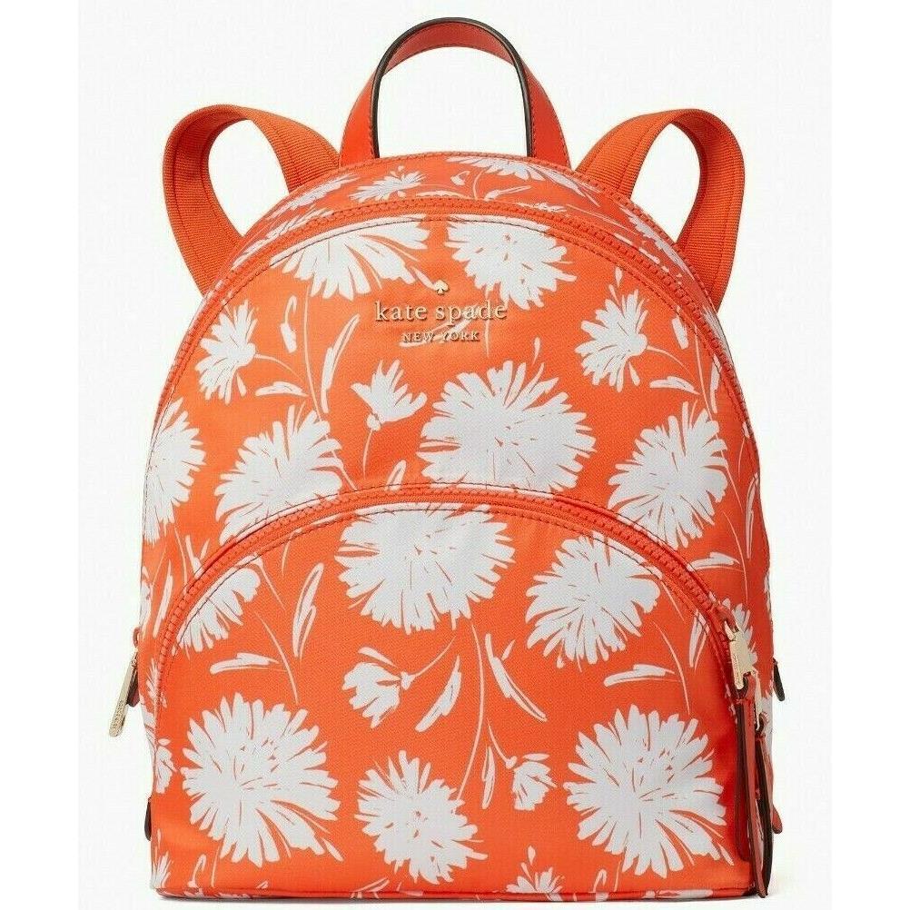 Kate Spade Karissa Nylon Medium Backpack Orange Floral WKR00450 FS