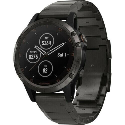 Garmin Fenix 5 Plus Sapphire Edition Gps Watch Carbon Gray Dlc Titanium B